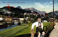 Berchtesgaden, Blick auf den Ort, Untersberg, Junge in Tracht