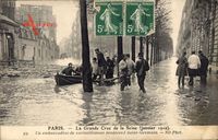Paris, La Grande Crue de la Seine, Janvier 1910, Bvd Saint Germain