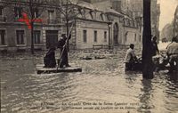 Paris, La Grande Crue de la Seine, Janvier 1910, Bvd. Saint Germain
