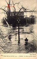 Paris, Crue de la Seine 1924, Pont Royal, Hochwasser