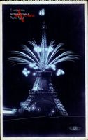 Paris, Expo, Weltausstellung 1937, Eiffelturm, Feuerwerk, Nacht