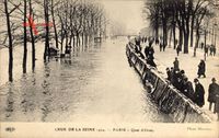 Paris, Crue de la Seine 1924, Quai d'Orsay, Hochwasser