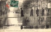 Paris, Inondations de la Seine, Janvier 1910, Avenue Ledru Rollin