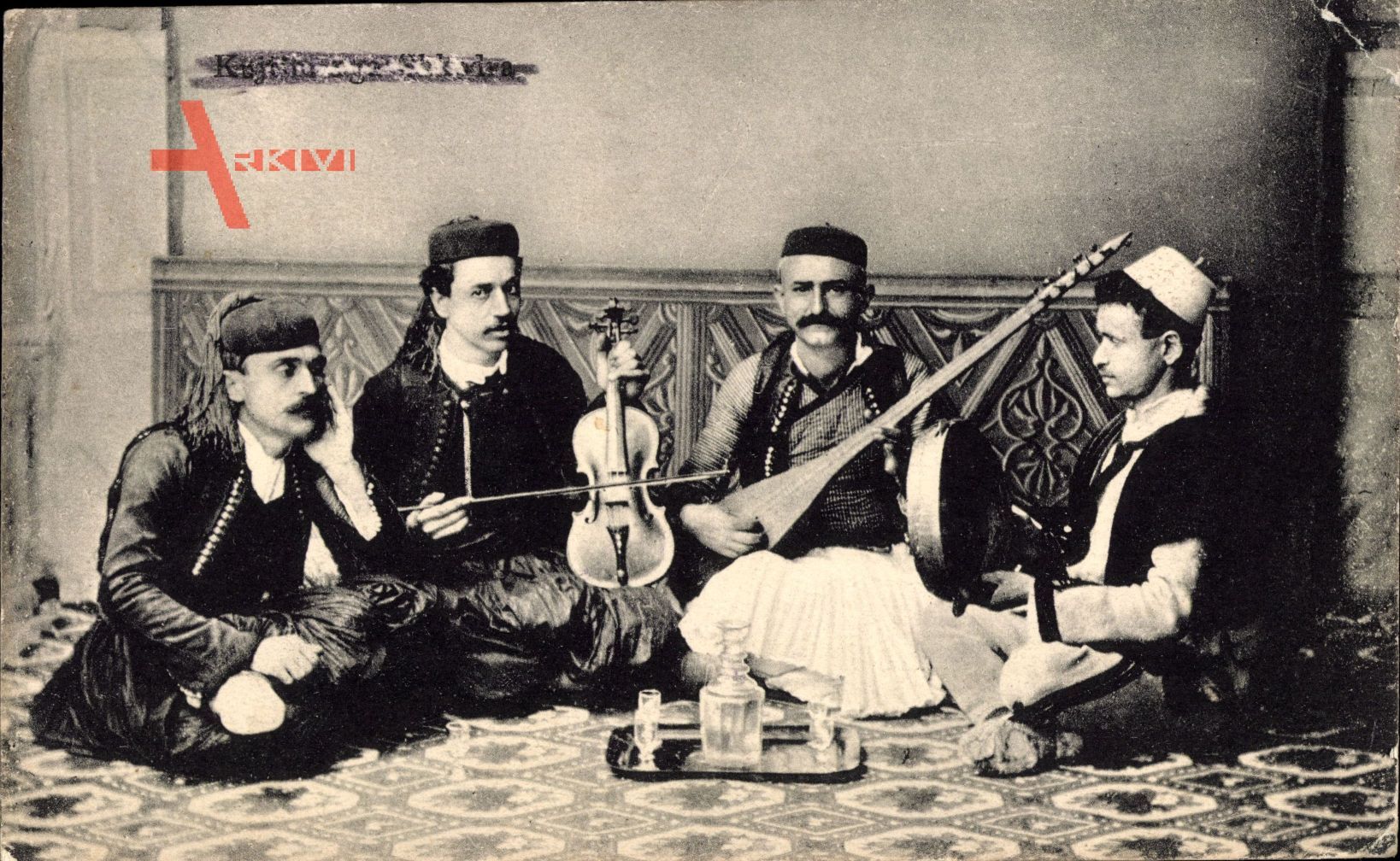 Arabische Typen, Vier Musiker, Geiger, Zupfinstrumente