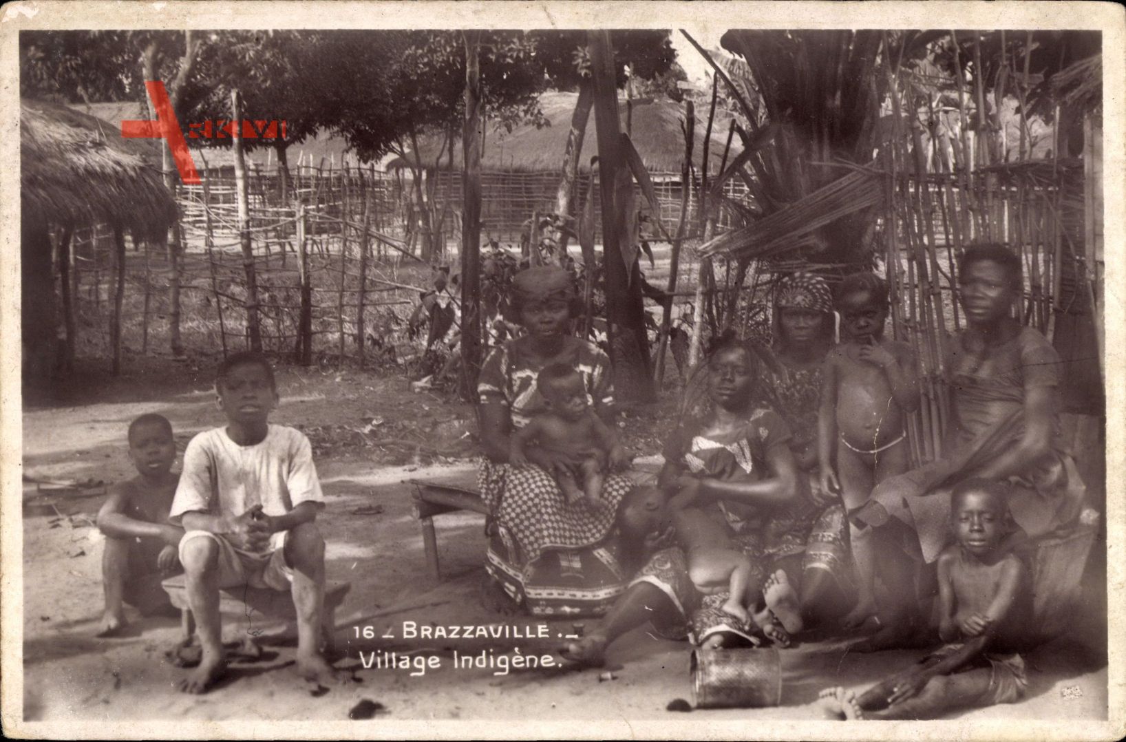 Brazzaville Franz. Kongo, Village indigène, Afrikanerdorf