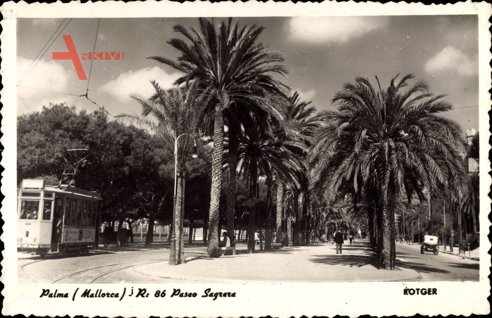 Palma de Mallorca Balearen, Paseo Sagrera, Straßenbahn, Palmen