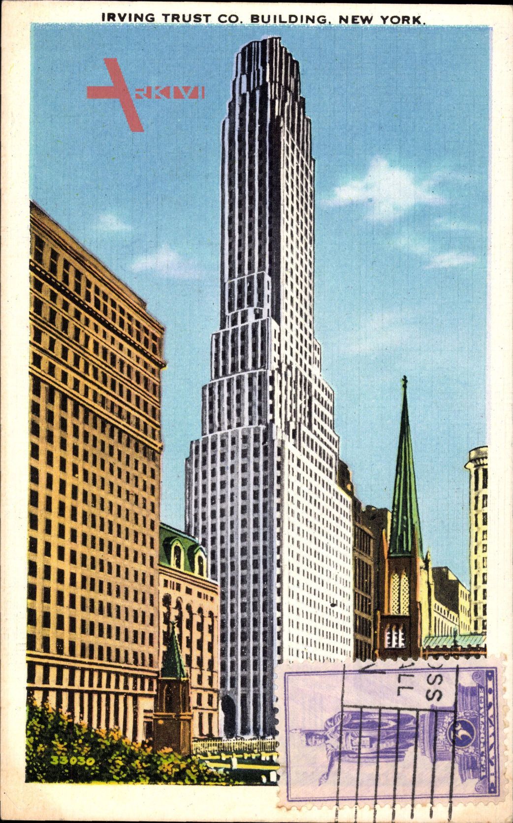 New York City USA, Irving Trust Co. Building, skyscraper, Broadway, church