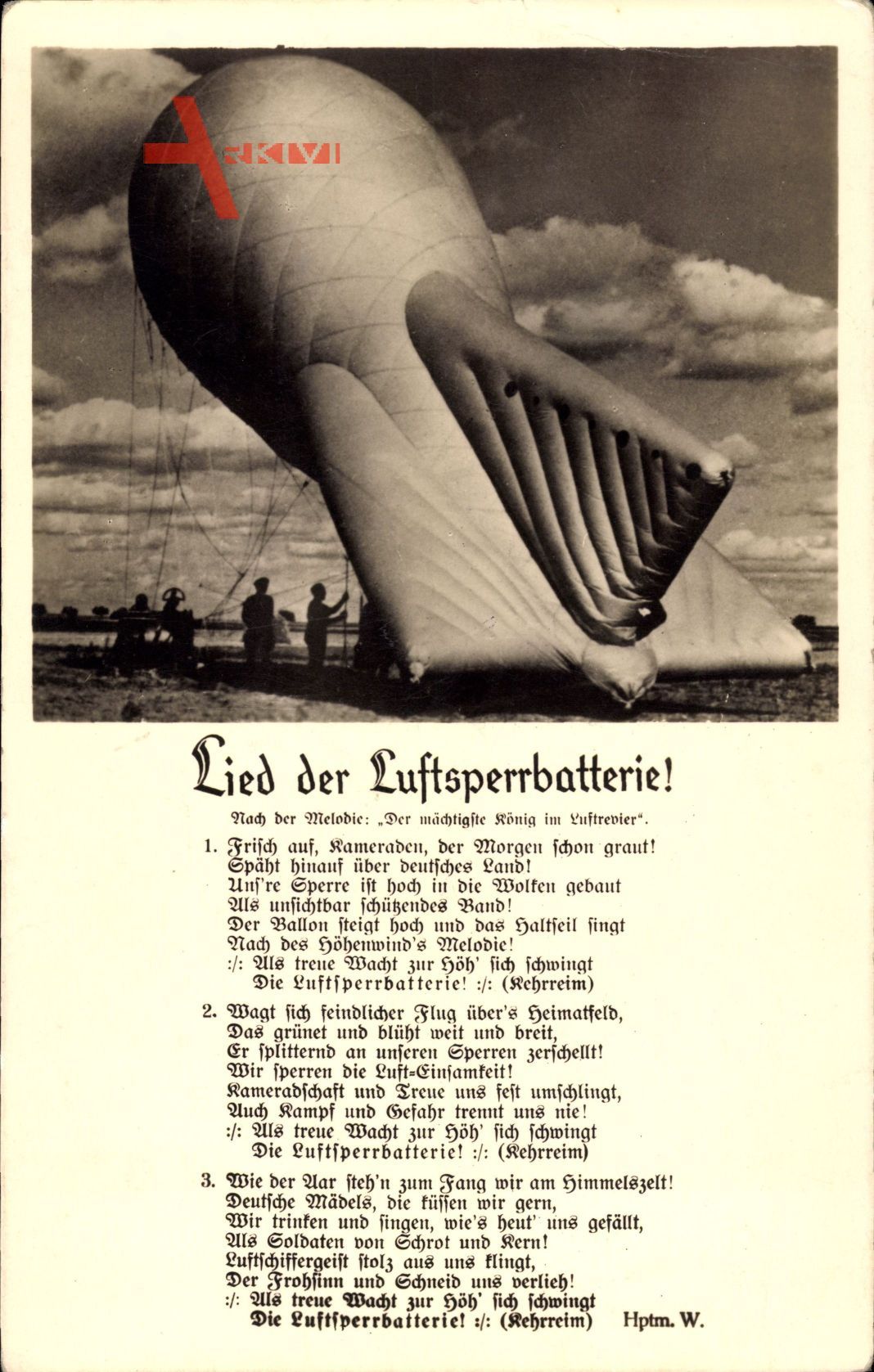 Lied Lied der Luftsperrbatterie, Militärballon, Luftwaffe, Wehrmacht