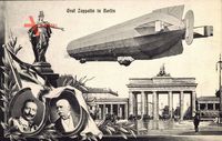 Berlin, Zeppelin über dem Brandenburger Tor, Graf Zeppelin, Kaiser Wilhelm II