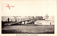 Vitte Insel Hiddensee in der Ostsee, Blick auf die Landungsbrücke, Dampfer