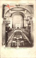 London Greenwich, St. Alphege Church, Interior, Altar, Weihwasserbecken