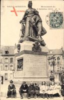 Saint Quentin Aisne, Monument du 8 Octobre 1870, Kinder, Häuser, Straßenlampe