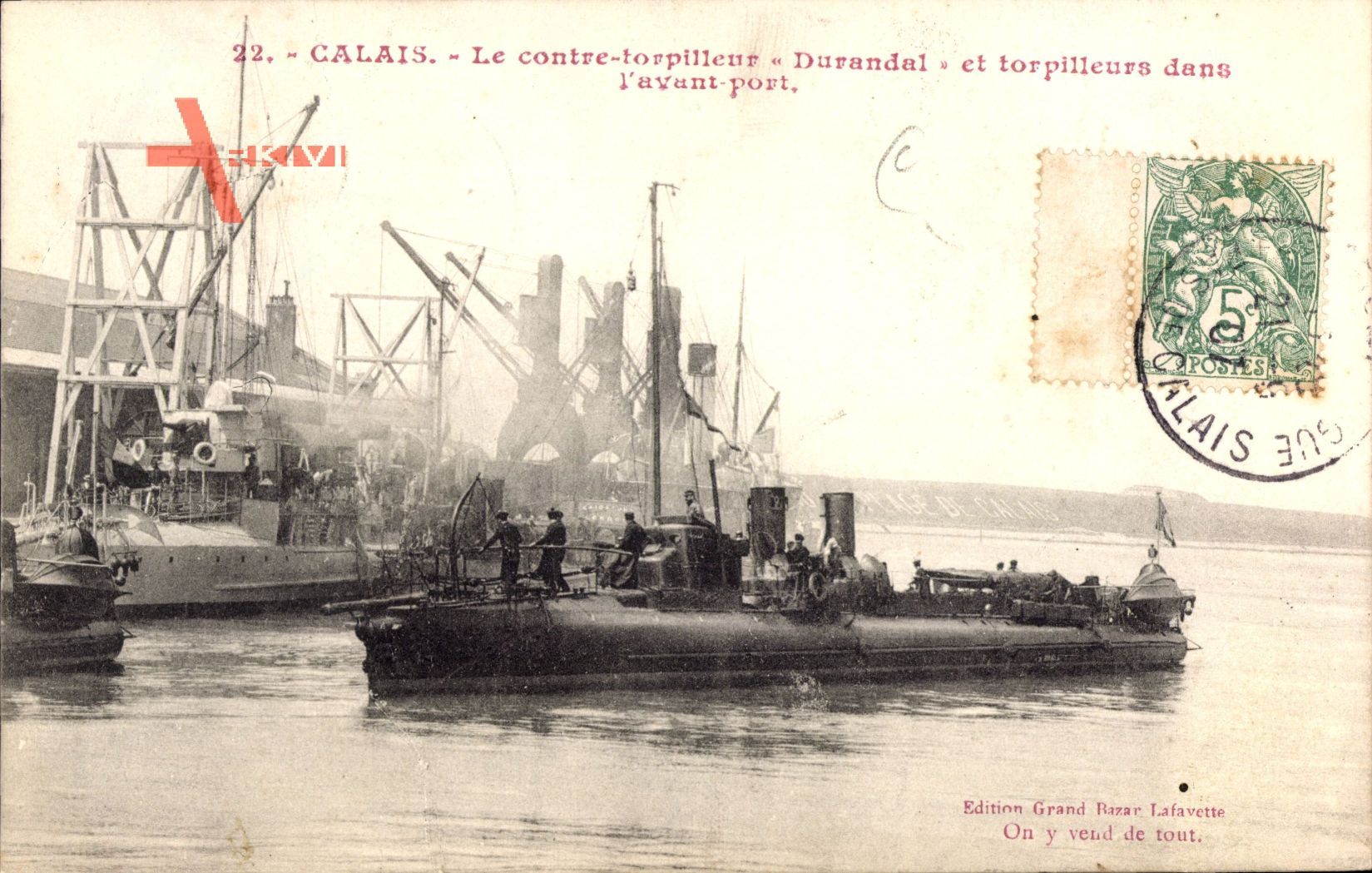 Calais, Franz. Kriegsschiff, Torpilleur Durandal, Avant Port