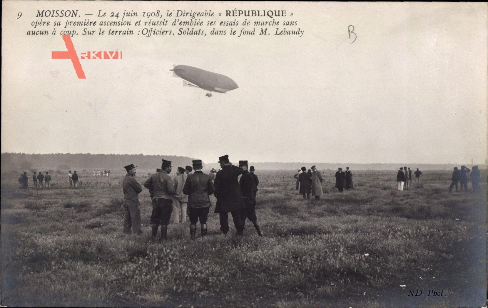 Moisson, 24 Juin 1908, Dirigéable République, Première Ascension