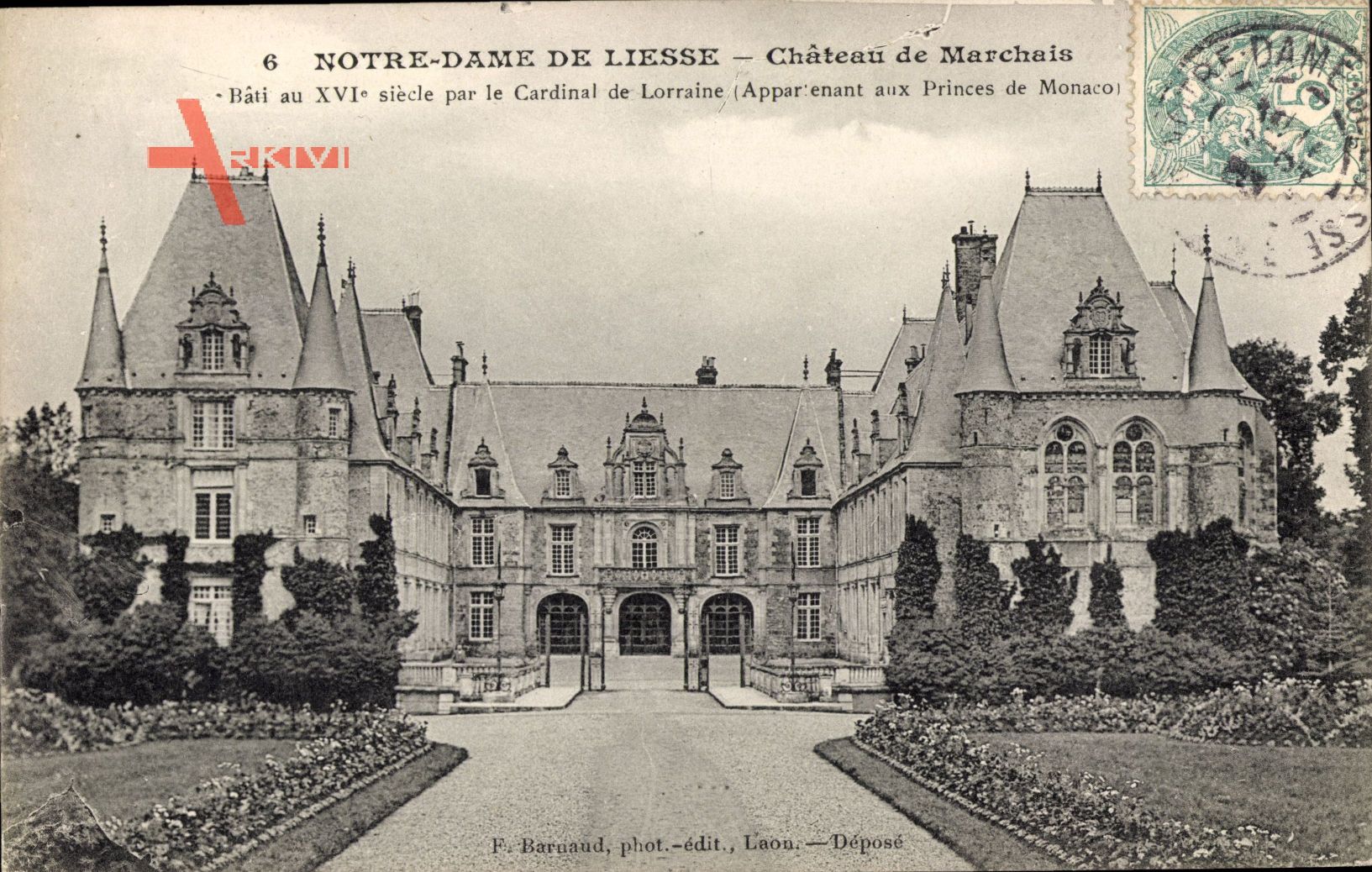Notre Dame de Liesse Aisne, Chateau de Marchais, Fassade, Gartenanlage