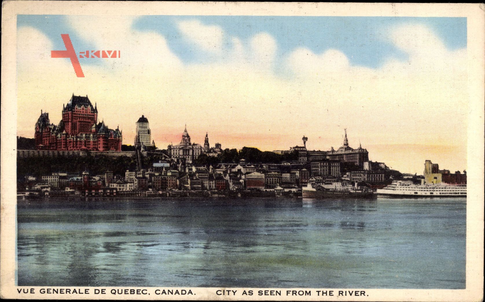Québec Kanada, City as seen from the water, Wasserblick zur Stadt