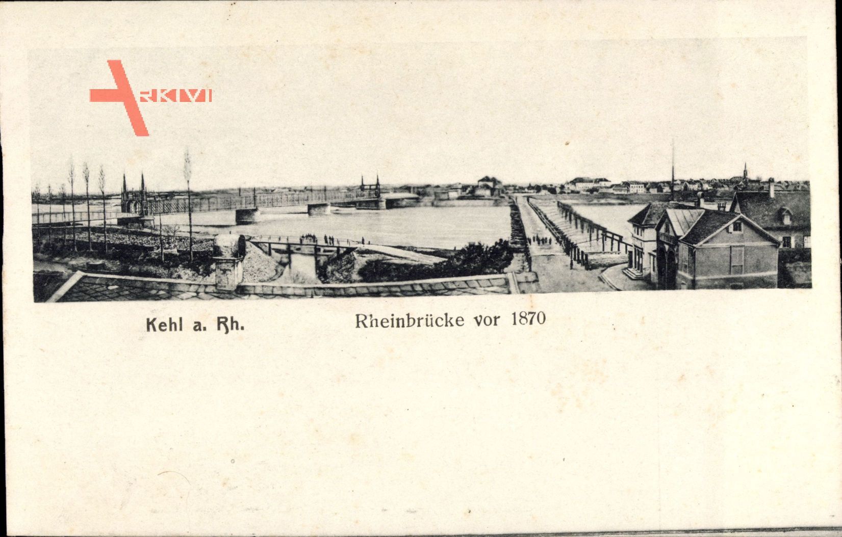 Kehl am Rhein Ortenaukreis, Die Rheinbrücke vor 1870