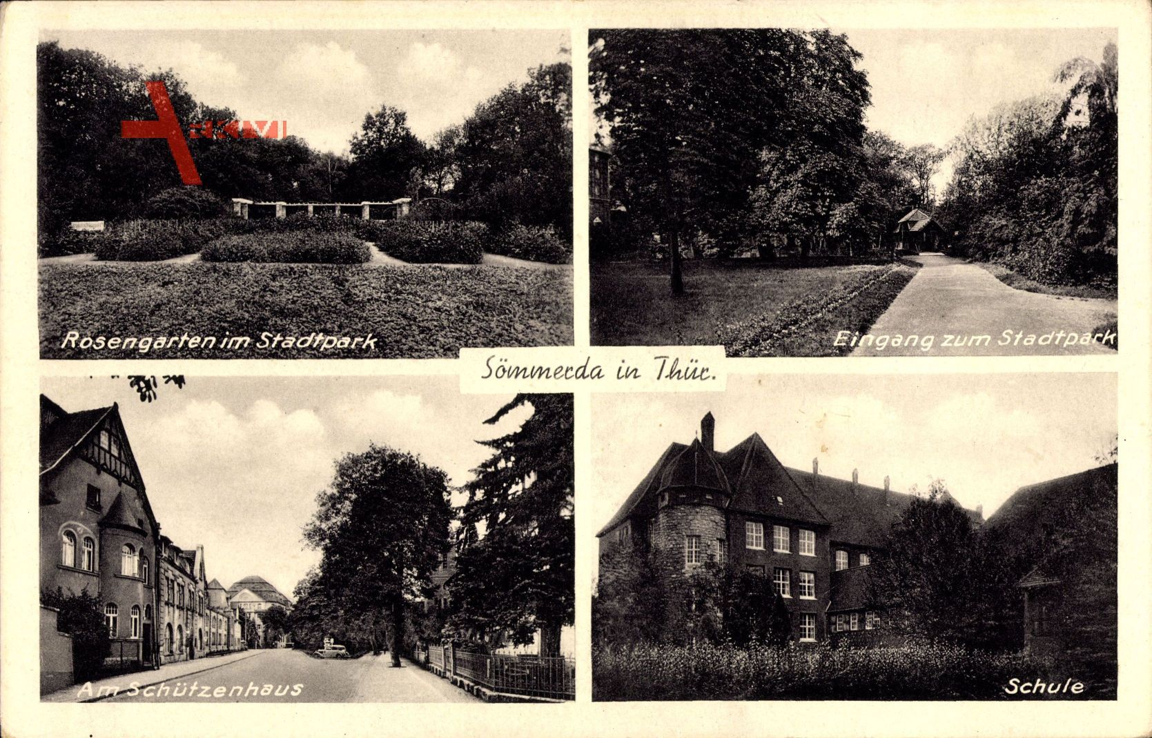 Sömmerda im Thüringer Becken, Rosengarten, am Schützenhaus, Schule, Park