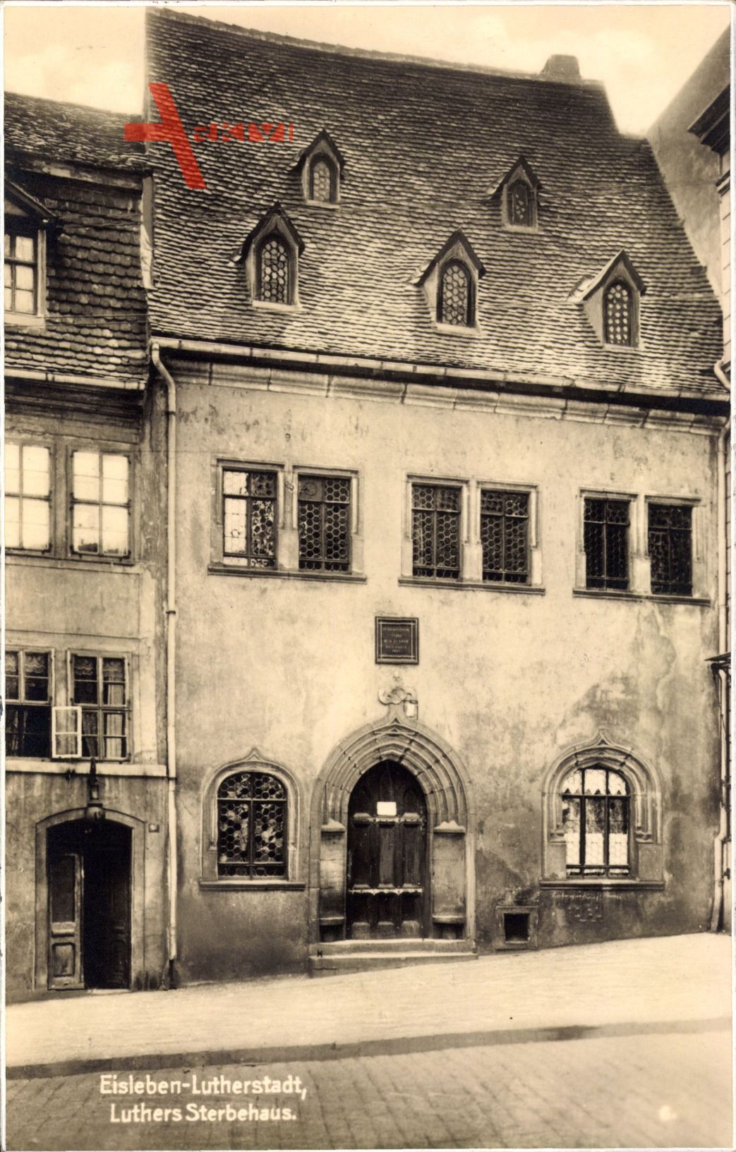 Lutherstadt Eisleben in Sachsen Anhalt, Blick auf Luthers Sterbehaus, Portal