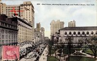 New York City USA, 42nd Street, showing Bryant Park, Public Library