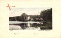 Berlin Wilmersdorf Grunewald, Blick auf das Jagdschloss, See, Gras