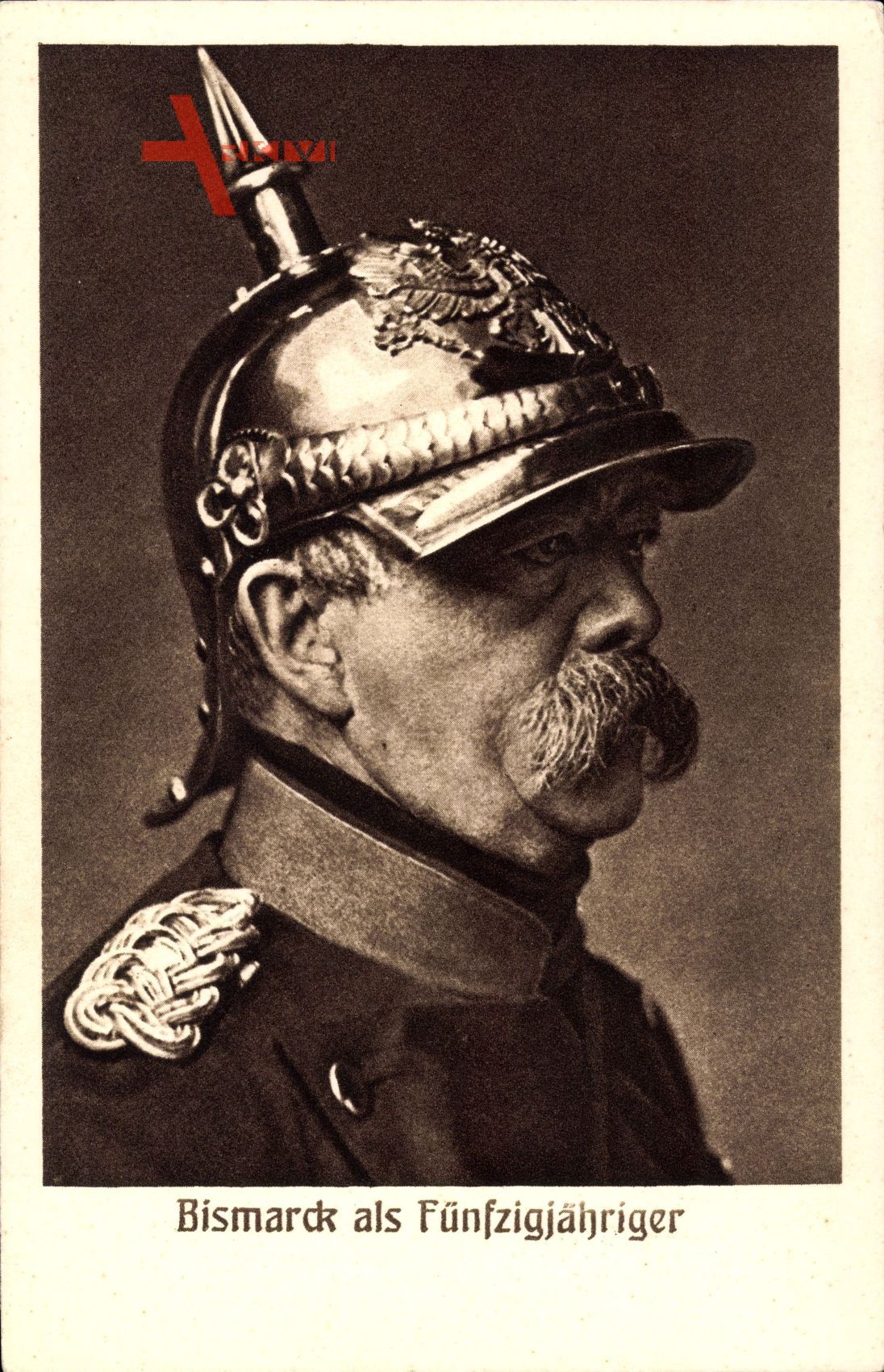 Fürst Otto von Bismarck, Portrait, Pickelhaube, Fünfzigjähriger