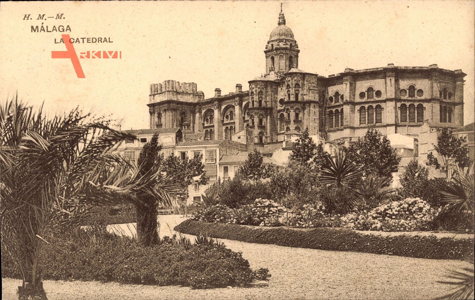 Malaga Andalusien Spanien, La Catedral, Parkanlage, Fassade, Palme