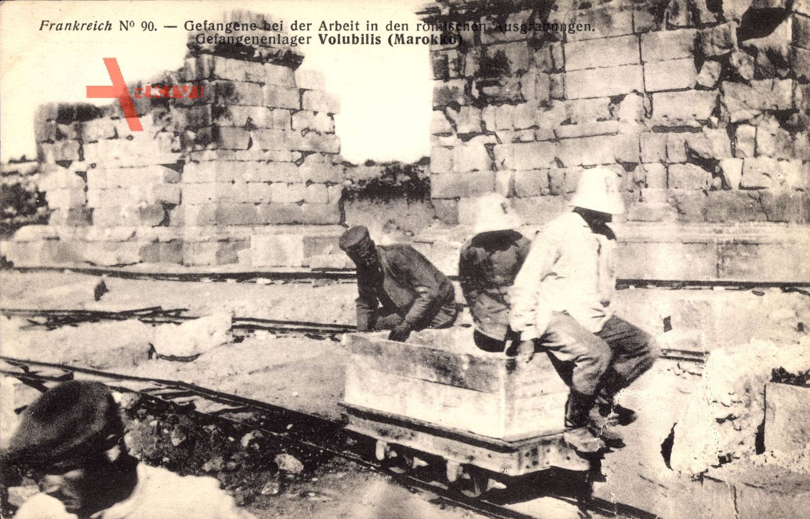 Volubilis Marokko, Kriegsgefangene bei der Arbeit in römischen Ausgrabungen