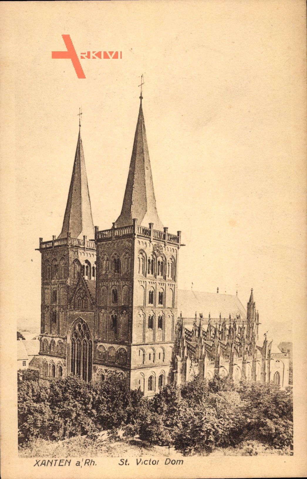 Xanten Rhein, Blick auf den St Victor Dom, gotischer Baustil