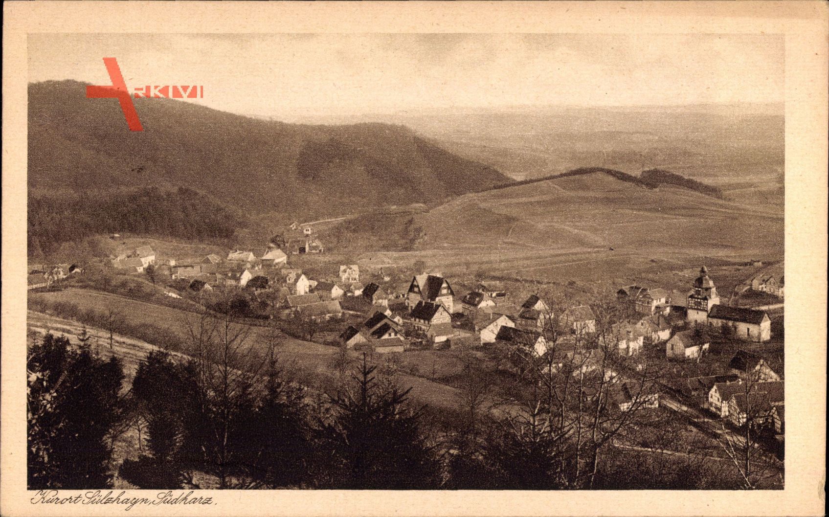 Sülzhayn Ellrich Südharz, Panoramablick auf den Ort mit Umgebung