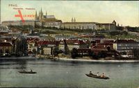 Praha Prag, Kleinseite, Hradschin, Totalansicht, Blick zur Burg hin, Moldau
