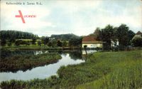 Żary Sorau Ostbrandenburg, Kellermühle, Flusspartie, Gebäude