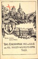 Studentika Trier in Rheinland Pfalz, Einjährige 1912,GU II. Wilhelmsgymnasium