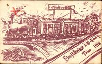 Studentika Trier in Rheinland Pfalz, Einjährige d. Kl. K.W.9 1910, Eisenbahn