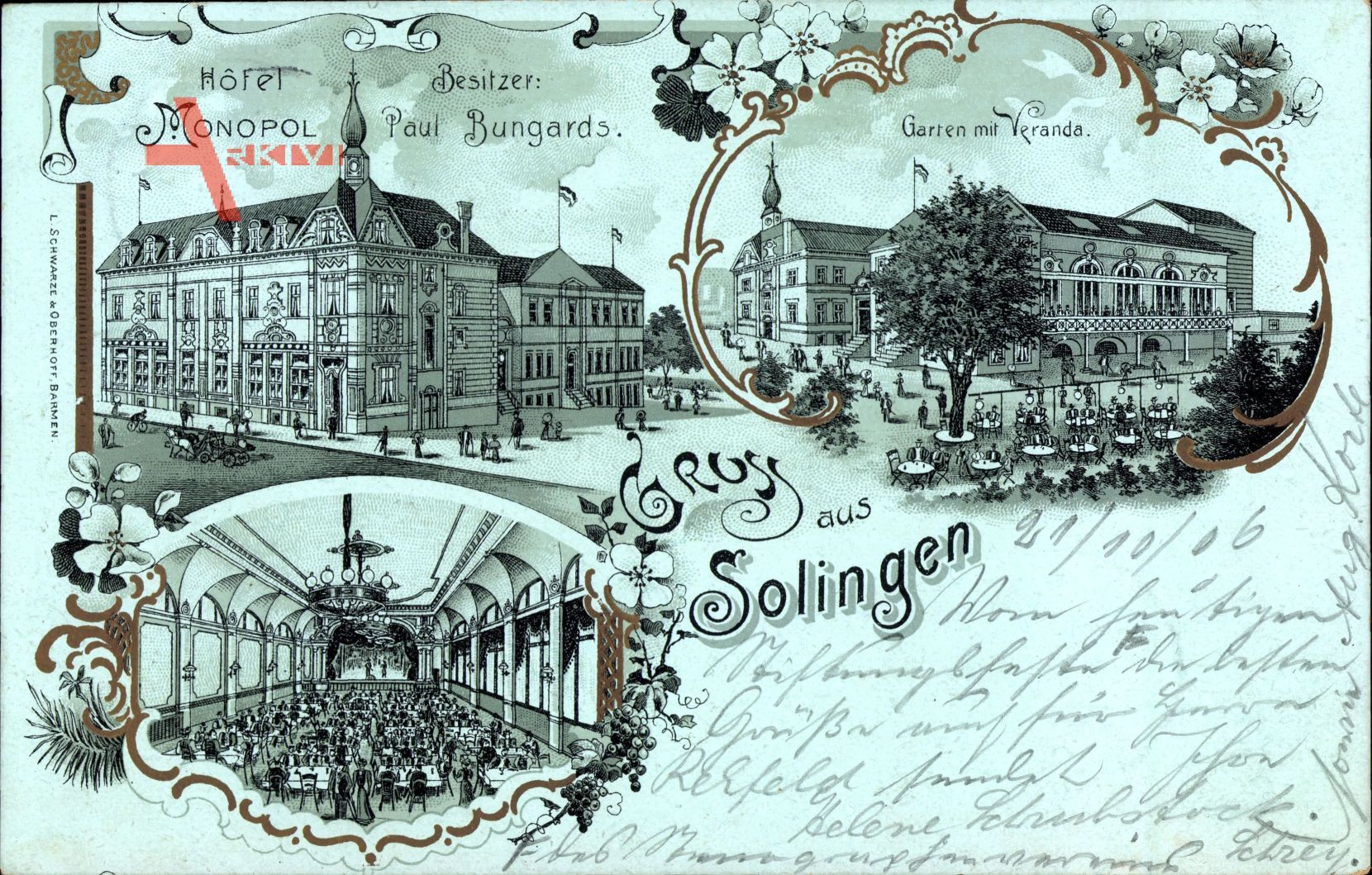 Solingen in Nordrhein Westfalen, Hotel Monopol, Paul Bungards, Garten