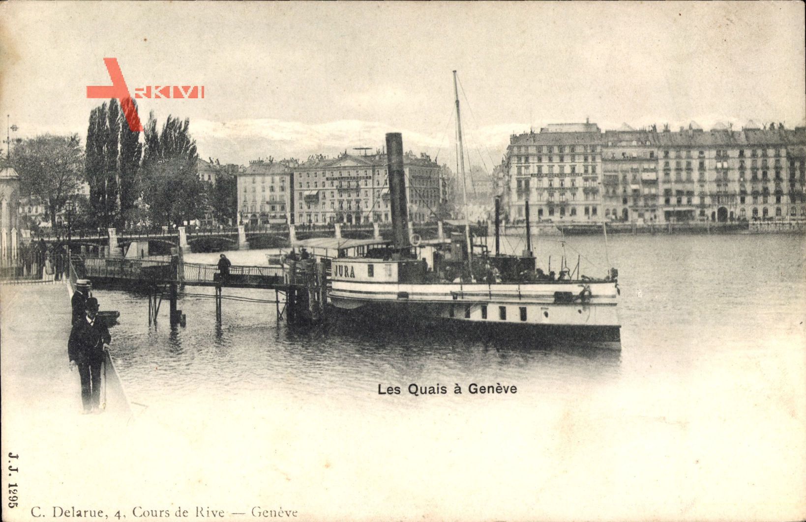 Genève Genf Stadt, Les Quais, Dampfschiff Jura, Anlegestelle, Häuser