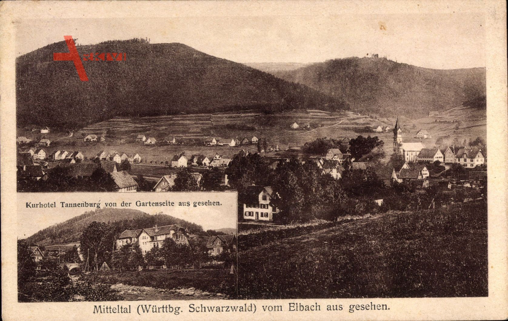 Mitteltal Baiersbronn Kreis Freudenstadt, Kurhotel Tannenburg, Totalansicht