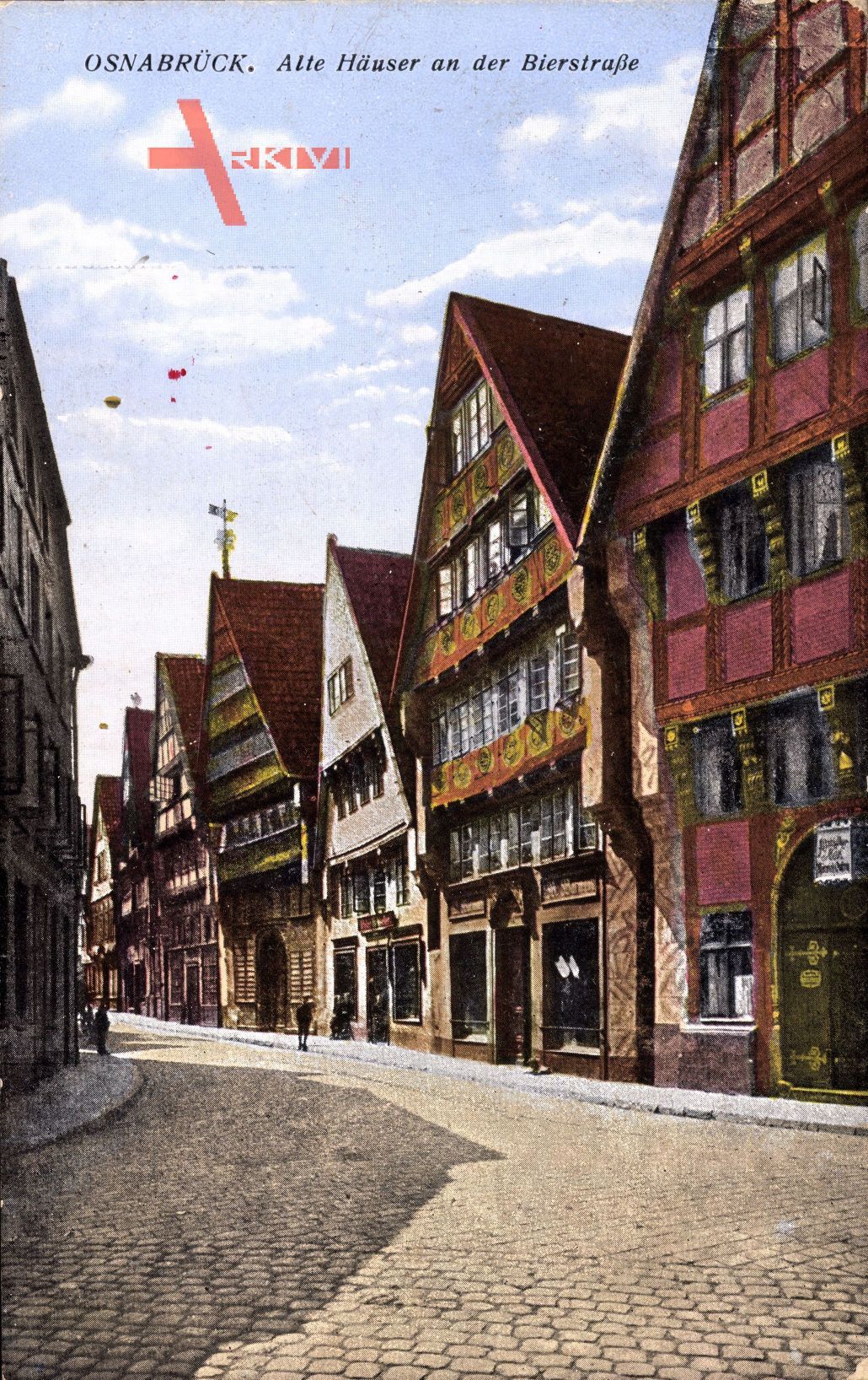 Osnabrück, Blick auf alte Häuser an der Bierstraße