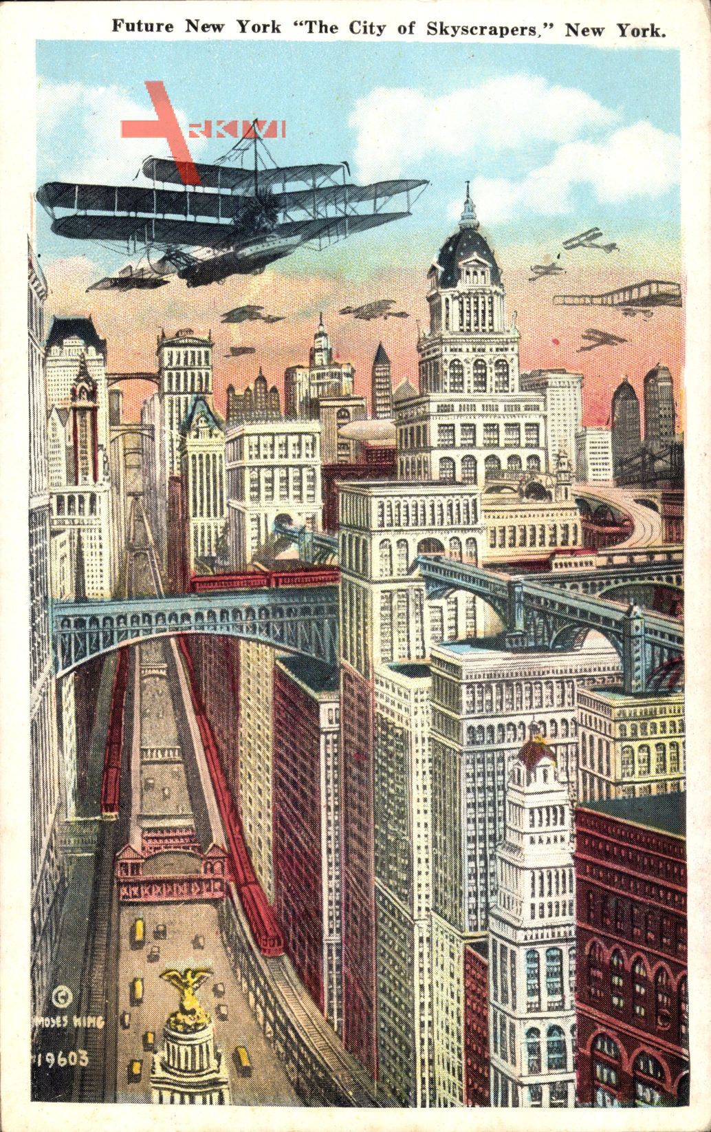 Zukunft New York City USA, Future of the City of Skyscrapers, Sirplanes