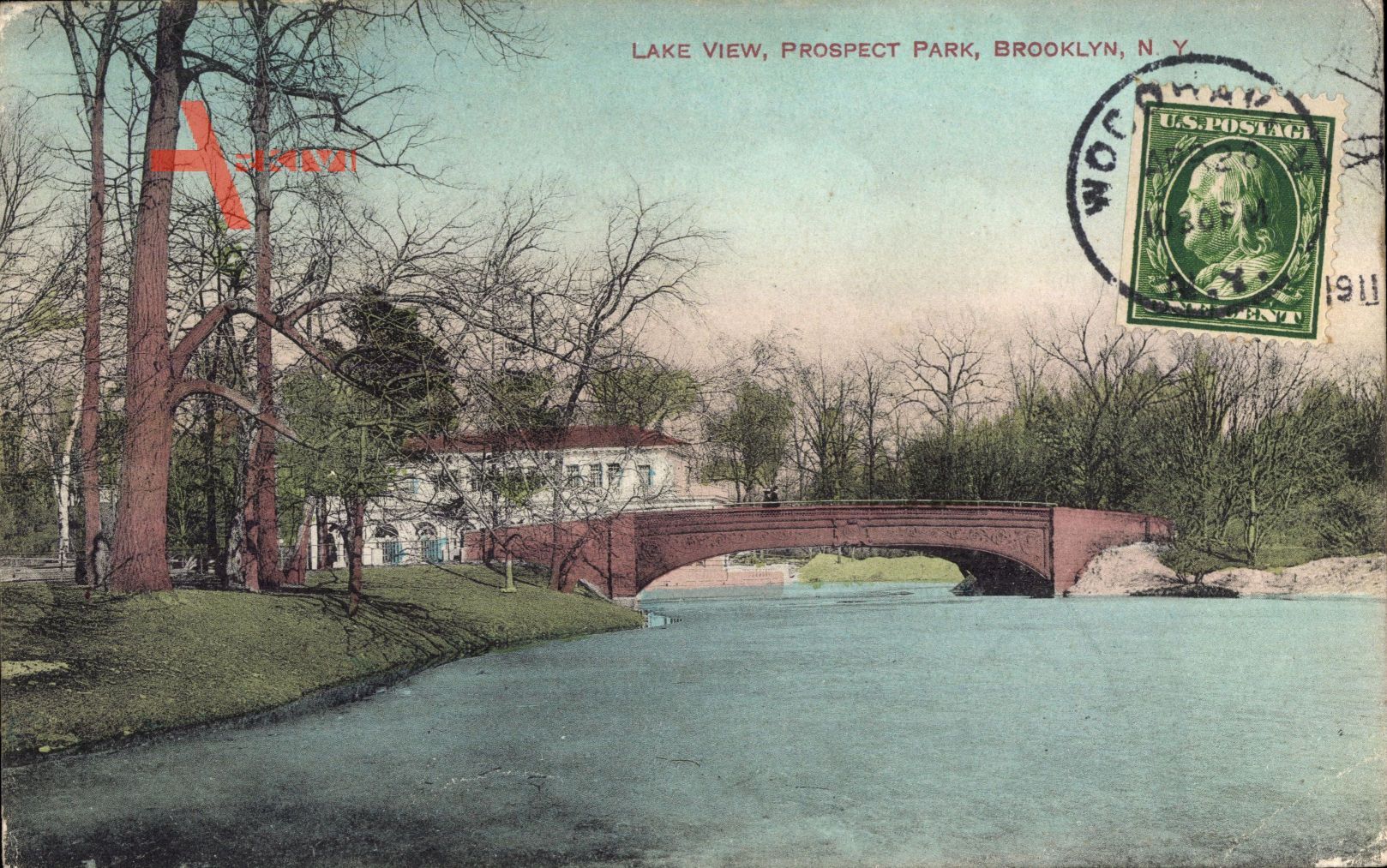 Brooklyn New York City USA, Lake View, Prospect Park, Brücke, Flusspartie