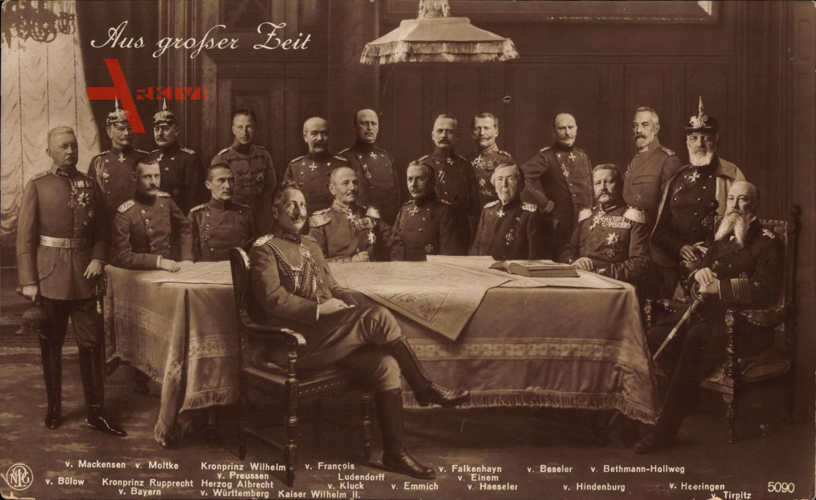 Kaiser Wilhelm II., Generalstab, Hindenburg, NPG 5090