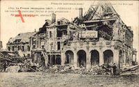 Peronne Somme, France reconquise 1917, Ruines, Deutsches Schild