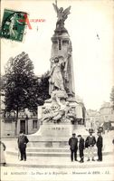 Soissons Aisne, Place de la Republique, Monument de 1870, Denkmal