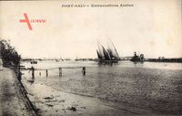 Port Said Ägypten, Embarcations Arabes, Segelboot, Dampfschiff, Strand