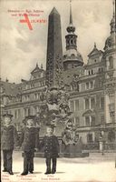 Dresden, Königliches Schloss und Wettin Obelisk, Sächs. Prinzen, Obelisk