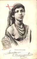 Algerien, Femme arabe du Sud, Junge Araberin, Portrait, Barbusig