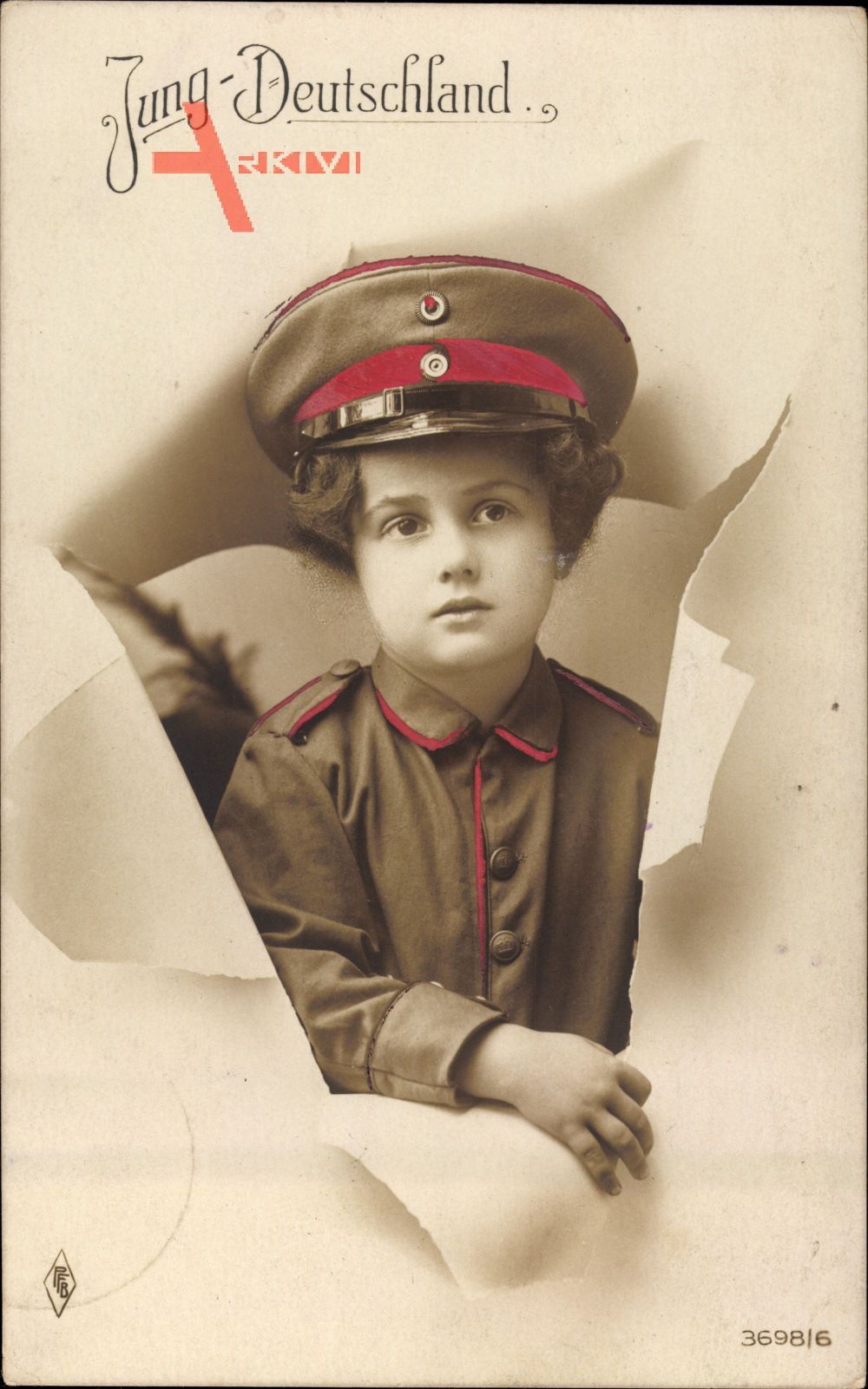 Jung Deutschland, Kind in Uniform, Schirmmütze, PFB 3698 6