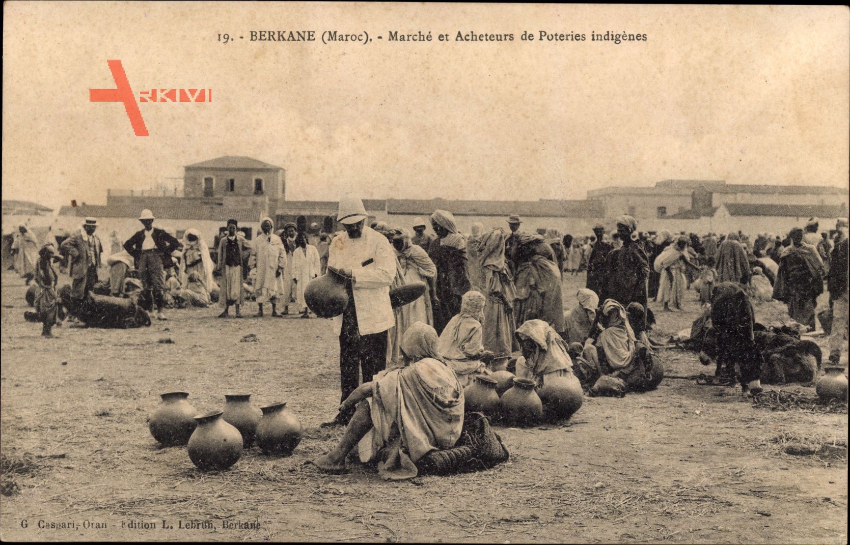 Berkane Marokko, Marche et Acheteurs de Poteries indigenes, Tontöpfe