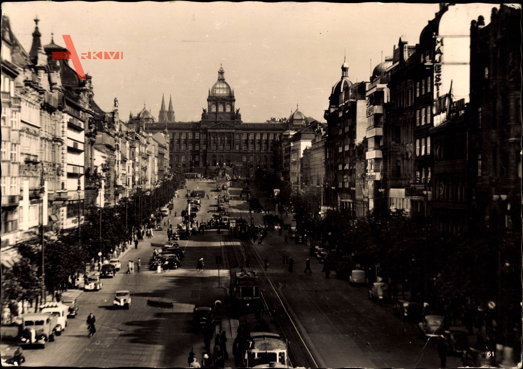 Praha Prag, Wenzelsplatz, Reiterdenkmal, Verkehr