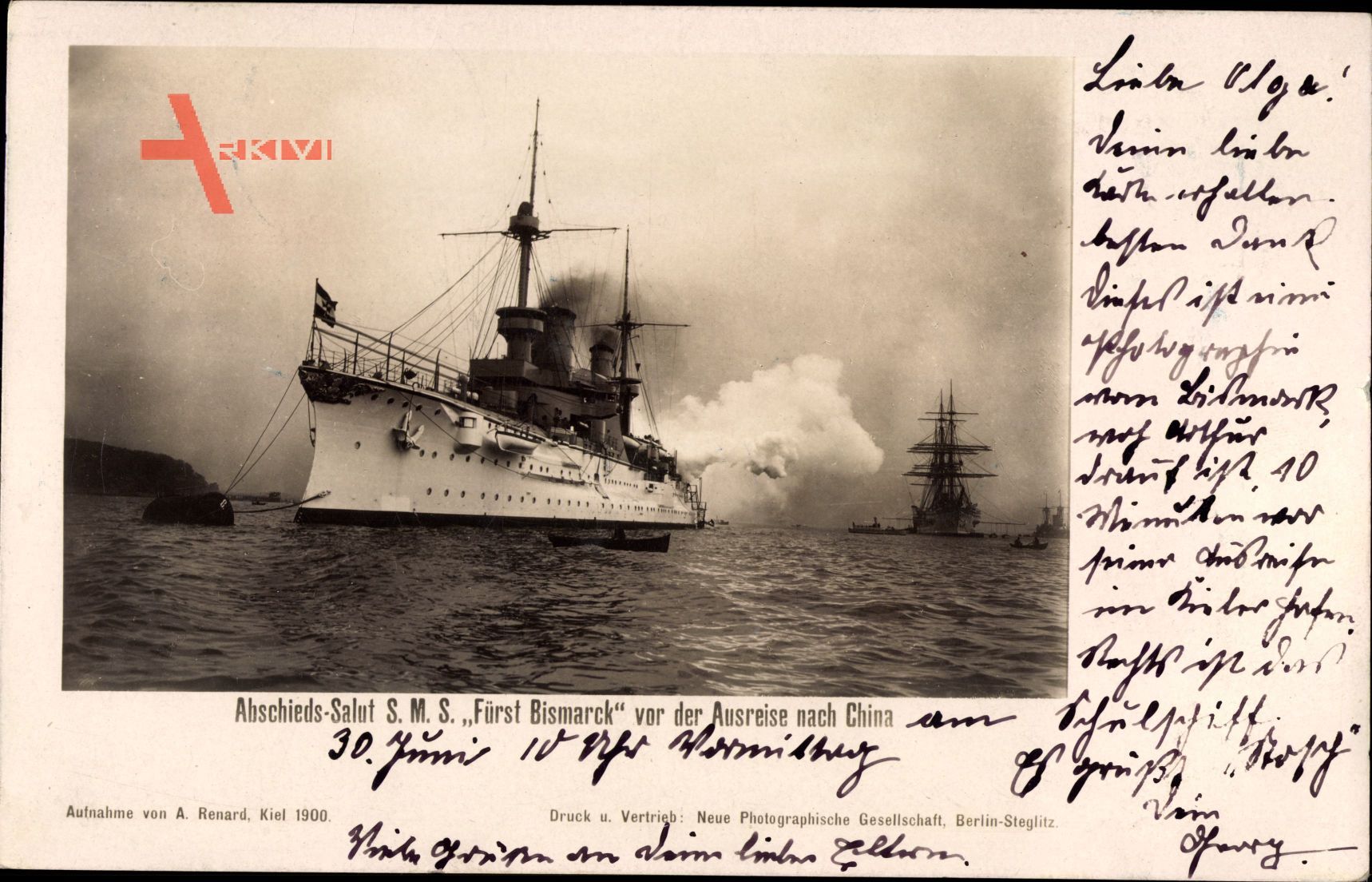 S.M.S. Fürst Bismarck, Deutsches Kriegsschiff, Ausreise nach China